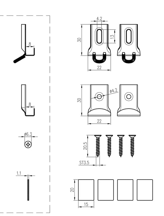 Universele Chrome Spiegelklemset voor Spiegel Wiesbaden