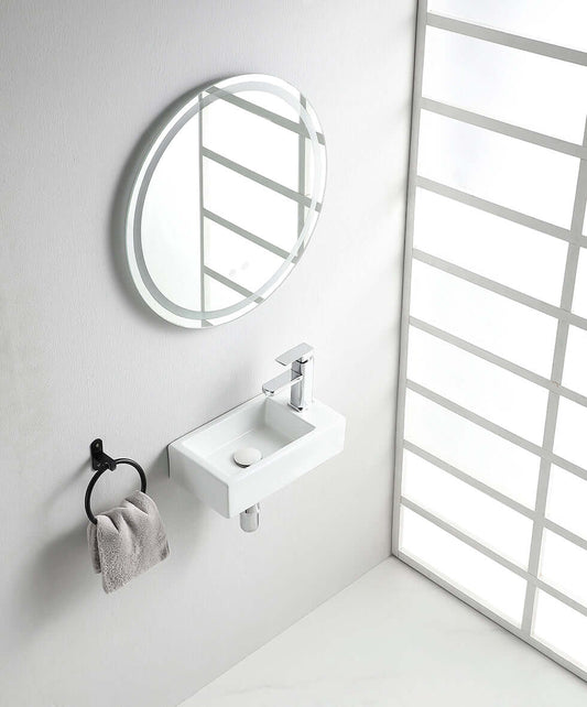 Rhea M Brunnen Wiesbaden 40X22 mit Kraangat Rechts in Glänzend Weiß