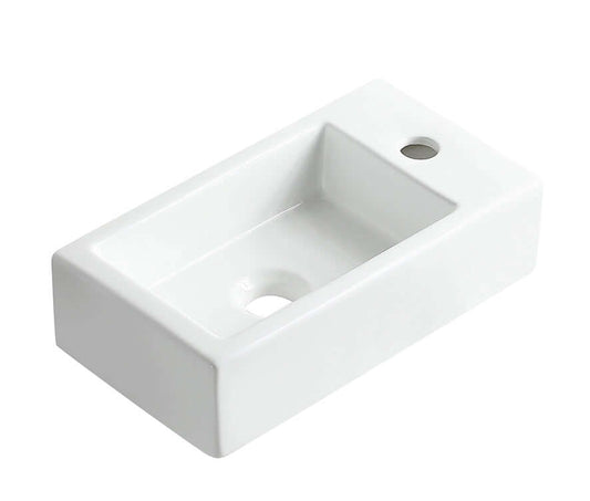 Rhea M Brunnen Wiesbaden 40X22 mit Kraangat Rechts in Glänzend Weiß