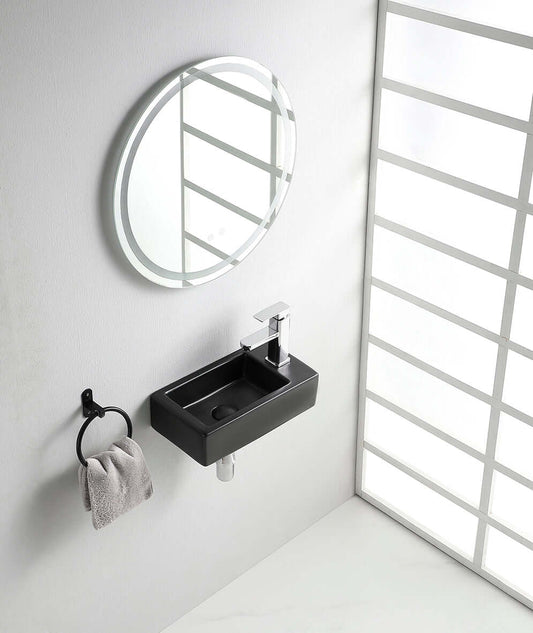 Rhea M Brunnen Wiesbaden 40x22 cm Kraangat Rechts Matt Schwarz