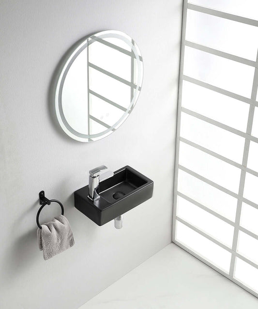 Rhea M Brunnen Wiesbaden 40x22 cm Kraangat Links Matt Schwarz