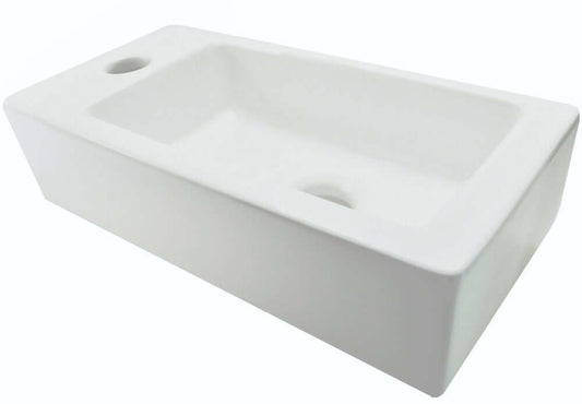 Mini-Rhea Brunnen Wiesbaden Links 36X18X9 Cm in Matt Weiß