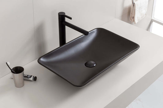 Karé Aufsatzwaschbecken Wiesbaden 58x36x11,5 cm Matt Schwarz