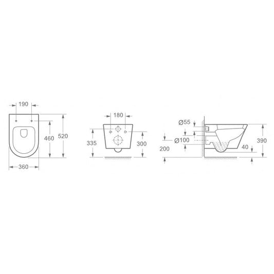 Vesta diepspoel wandtoilet Wiesbaden (incl. Flatline zitting)