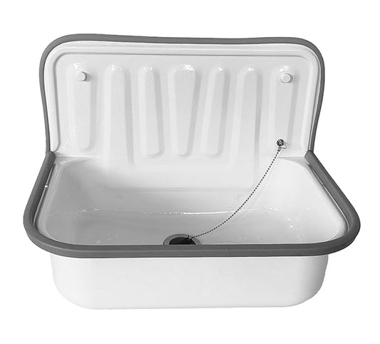 Banks Gietgootsteen Wiesbaden 50,5X33X37 Cm in plaatstaal Glanzend wit