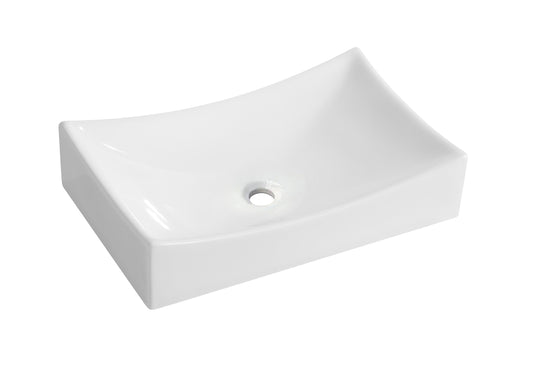 Slide keramische werkbladwastafel 54x34 cm zonder overloop, wit, Wiesbaden