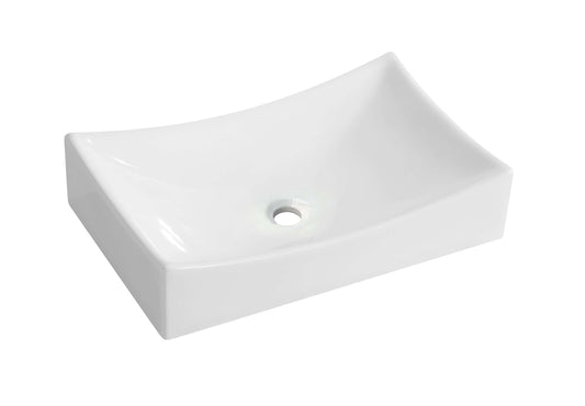 Slide keramische werkbladwastafel 54x34 cm zonder overloop, wit, Wiesbaden