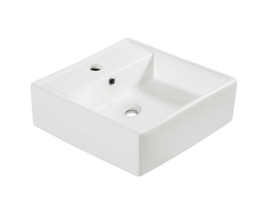 Larx Vierkante Keramische Wastafel Wiesbaden 38X38X13Cm (Met Kraangat)