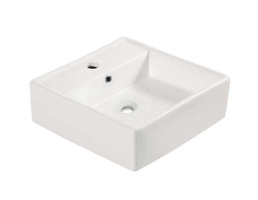 Larx Vierkante Keramische Wastafel Wiesbaden 38X38X13Cm (Met Kraangat)