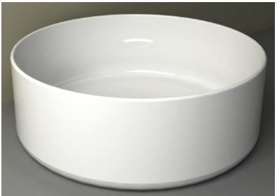 Link Design Ronde Wastafel in Wit, Diameter 40Cm, keramisch materiaal, moderne look voor badkamer.