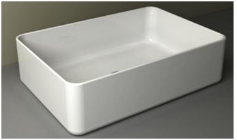 Link Aufsatzwaschbecken 35 x 50 x 12 cm Keramik Glanz Weiß