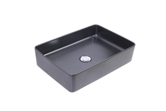 Link Aufsatzwaschbecken 35 x 50 x 12 cm Keramik matt schwarz