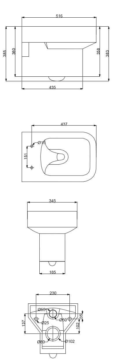 Carré Wandtoilette Wiesbaden mit einfach zu reinigendem Toilettensitz
