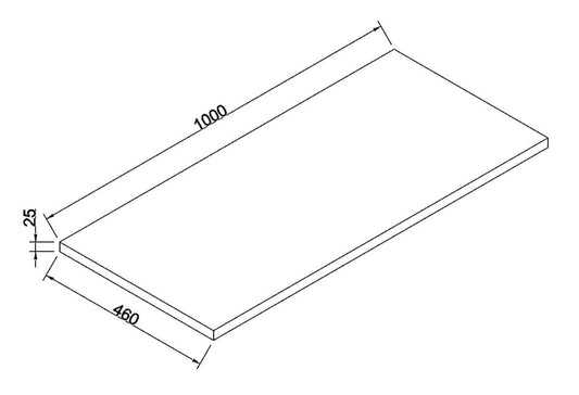 Marmaris Tischplatte 100x46x2,5 cm matt schwarz