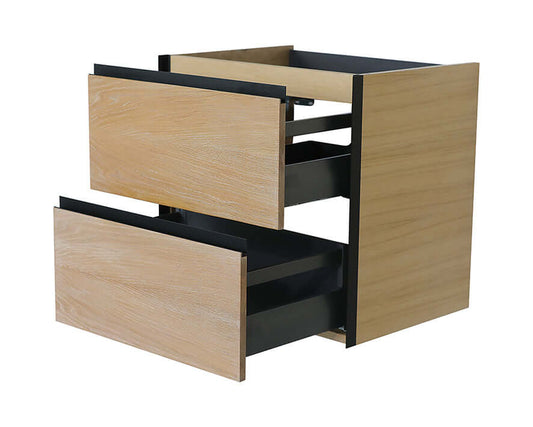 Lotus Onderkast Wiesbaden met 2 Laden 60x45,2 cm Naturel Eiken/Mat Zwart