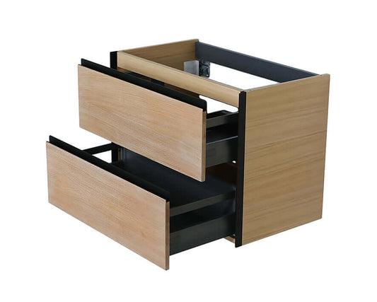 Lotus wastafelonderkast Wiesbaden met 2 lades, 80x45,2 cm in natuurlijk eiken en matzwart