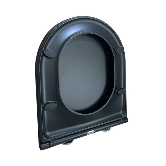 Flatline Toiletbril in mat zwart met softclose en quick release van Wiesbaden