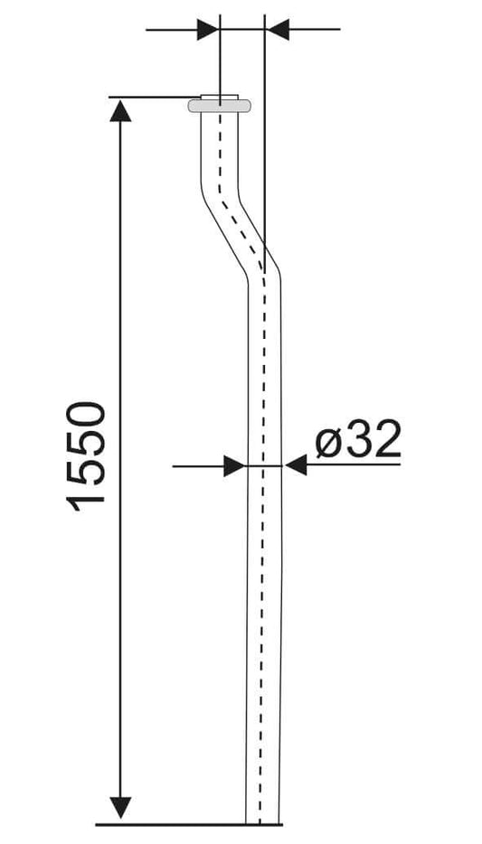 Valpijp Wiesbaden voor Hooghangend Reservoir in Universeel 32 Mm
