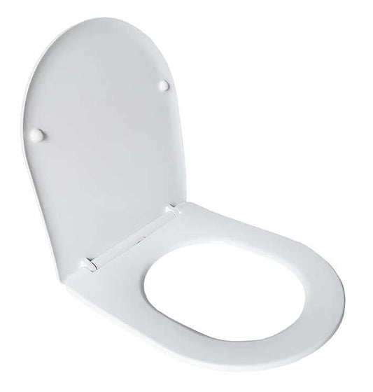 Softclose Toiletbril Wiesbaden Nibiru 36 cm met deksel in wit, met softclose-mechanisme voor geruisloze sluiting.