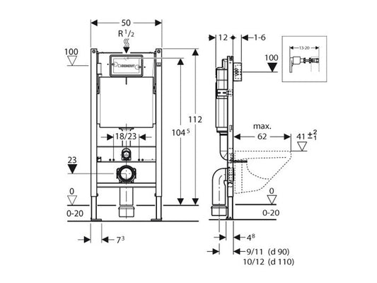 Geberit Duofix Basic UP-100 Einbau-Spülkasten