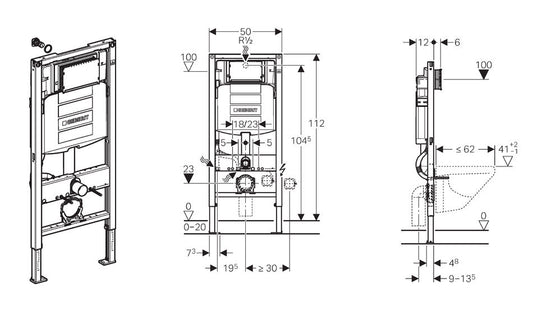 Geberit Duofix UP-320 Einbau-Reservoir, Befestigungsset, Isolationsset