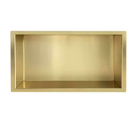 Wiesbaden Einbaunische 30x60x10 cm Gebürstetes Messing Gold