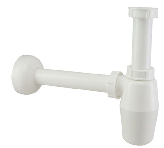 Standaard PVC Cupsifon Rond met Muurpijp en Rozet Wit Wiesbaden