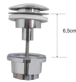 Luxe Clickwaste Wiesbaden Laag Modell in Chrom 5/4 (Max 6,5 Cm)