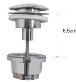 Luxe Clickwaste Wiesbaden Laag Model in Chroom 5/4 (Max 6,5 Cm)