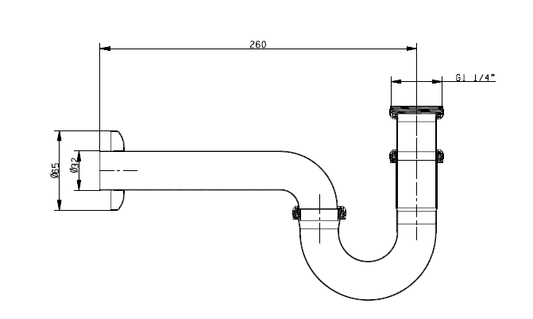 Ronde Pijpsifon Wiesbaden met Rozet Chroom