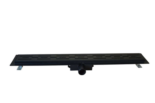 Matzwarte Douchegoot Wiesbaden met Flens Afneembare Sifon 100x7 cm 6,7 cm Diep