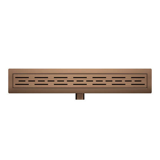 Doucheafvoer Wiesbaden met flens 70X7cm, 6,7cm diep in geborsteld bronskoper