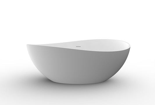 Waive Vrijstaand Bad Wiesbaden 160X95 Cm, Solid Surface, Mat Wit