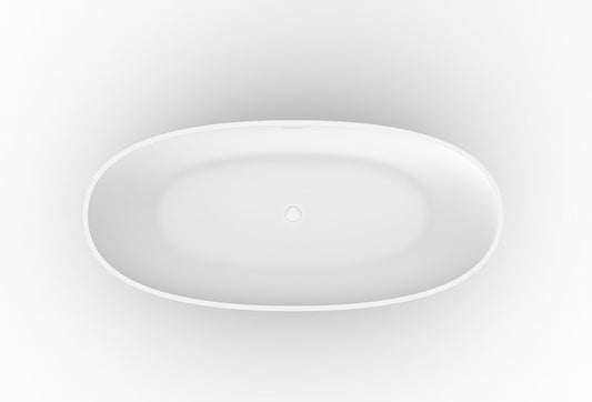 Chiek freistehende Badewanne Wiesbaden 165X75 cm in massivem Oberfläche, matt weiß