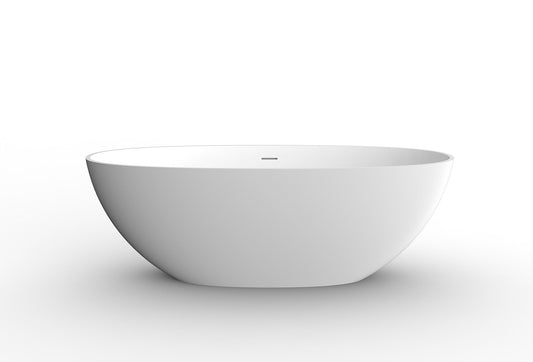 Chiek freistehende Badewanne Wiesbaden 165X75 cm in massivem Oberfläche, matt weiß