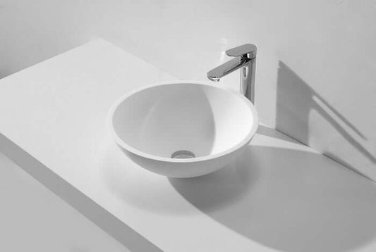 Opzetmontage Solid Surface Fontein Wiesbaden Rond 43X43X13 Cm