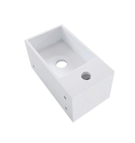 Solid Surface Fontein met Handdoekhouder Wiesbaden 35,6X20,3X15,9 Cm (Kraangat Links of Rechts)