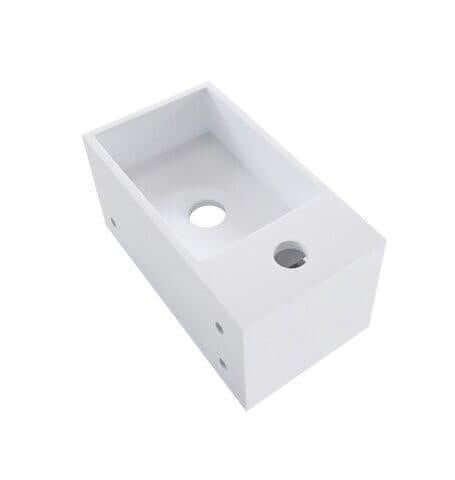 Solid Surface Fontein met Handdoekhouder Wiesbaden 35,6X20,3X15,9 Cm (Kraangat Links of Rechts)