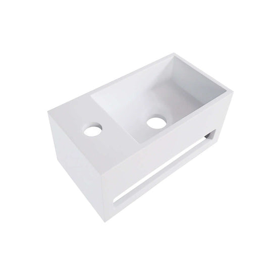 Solid Surface Fontein met Handdoekhouder Wiesbaden (Kraangat Links) 35,6X20,3X15,9 Cm
