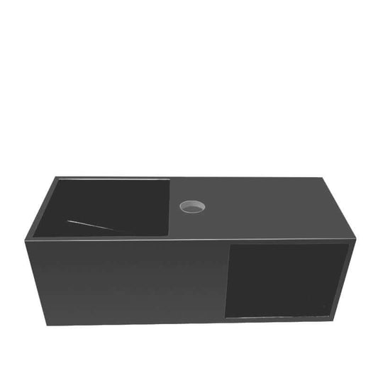 Julia Fountain Wiesbaden 54X20X20Cm met Nis in Solid Surface, Mat Zwart