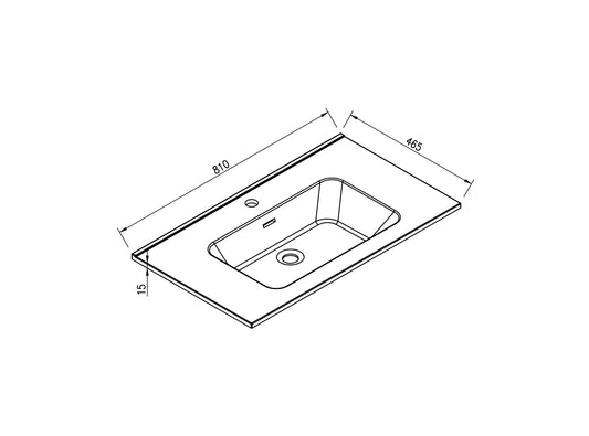 Ribella Wastafel Wiesbaden 80 Cm in Mat Zwart
