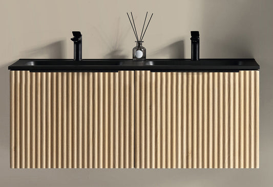 Ribella Unterschrank Wiesbaden mit 2 Schubladen und 2 Aussparungen 120x45 cm natürlich Eiche