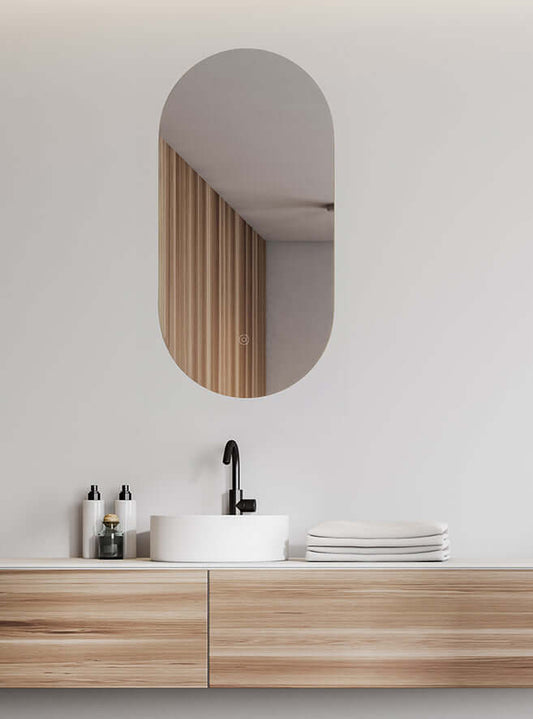 Wiesbaden Lumia Ovale Spiegel 50x100 cm met LED en Verwarming