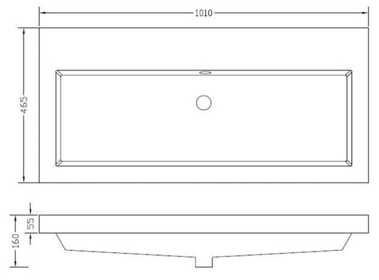 Vision Wastafel Wiesbaden 100x46 cm Wit (Zonder Kraangat)