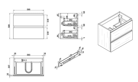 Shall Unterschrank 60 x 36 cm Holzmaserung Grau