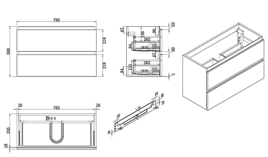 Shall Unterschrank 80 x 36 cm glänzend weiß
