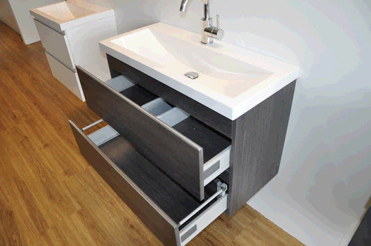 Shall Unterschrank 80 x 36 cm Holzmaserung Grau