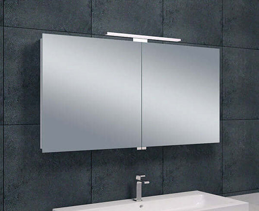 Spiegelkast Wiesbaden met LED Verlichting 120x60x14 cm Aluminium