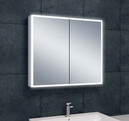 Quatro Spiegelkast Wiesbaden met Rand LED Verlichting 80x70x13 cm Aluminium