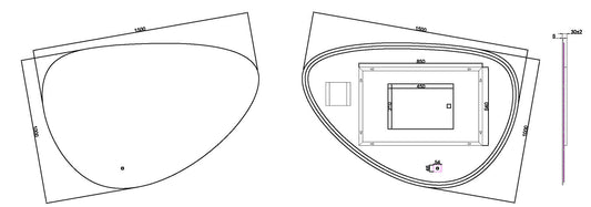 Uovo organische dimmbare LED-Beleuchtung Spiegel Wiesbaden kondensfrei 150 cm